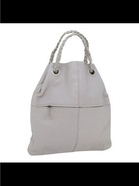 Bottega Veneta Julie Tote Ivory Leather Braided Handle 147716 Authentic